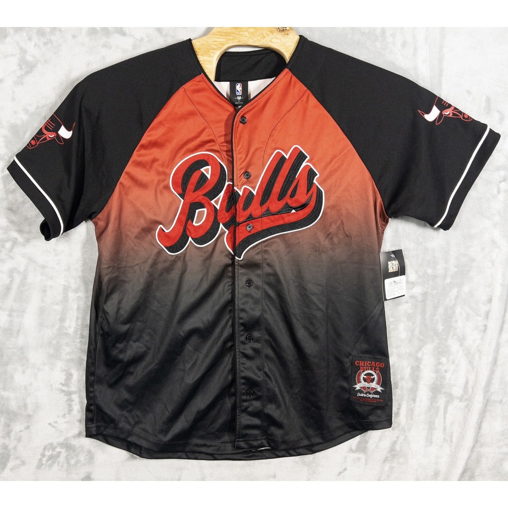NWT UNK Chicago Bulls NBA‎ Button Front Jersey Mens Large